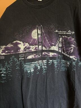 Mackinac Bridge Michigan Wrap Around Graphic Tee, 2X